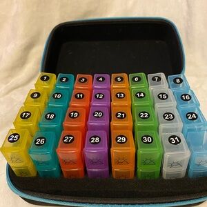 Colorful Pill Organizer with Case